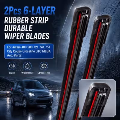 2Pcs 6-Layer Rubber Strip Durable Wiper Blades For Aixam 400 500 721 741 751 City Coupe Crossline GTO MEGA Auto Parts 1