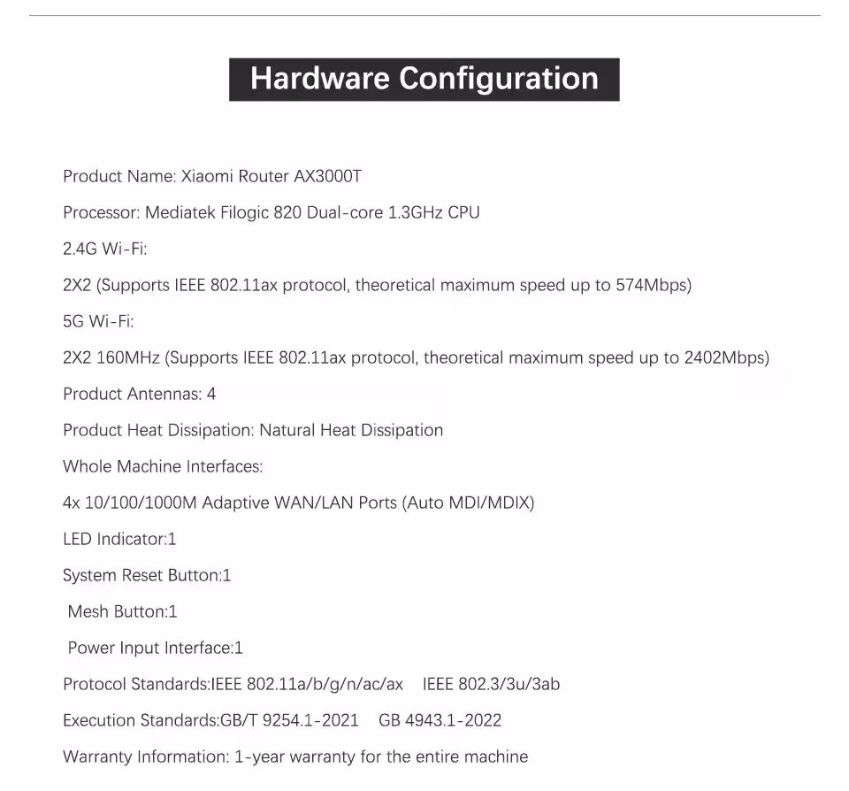 Xiaomi AX3000T router