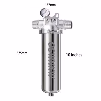 10 inches Pre Filter Purifier Whole House Spin Down Sediment Water Filter Central Prefilter System Backwash Stainless Steel Mesh 1