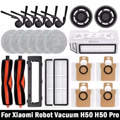 For Xiaomi Robot Vacuum H50/H50 Pro Robot Vacuum Cleaner Accessories Mop Dust Bag Main Brush Side Brush Hepa Filter Replacement 1