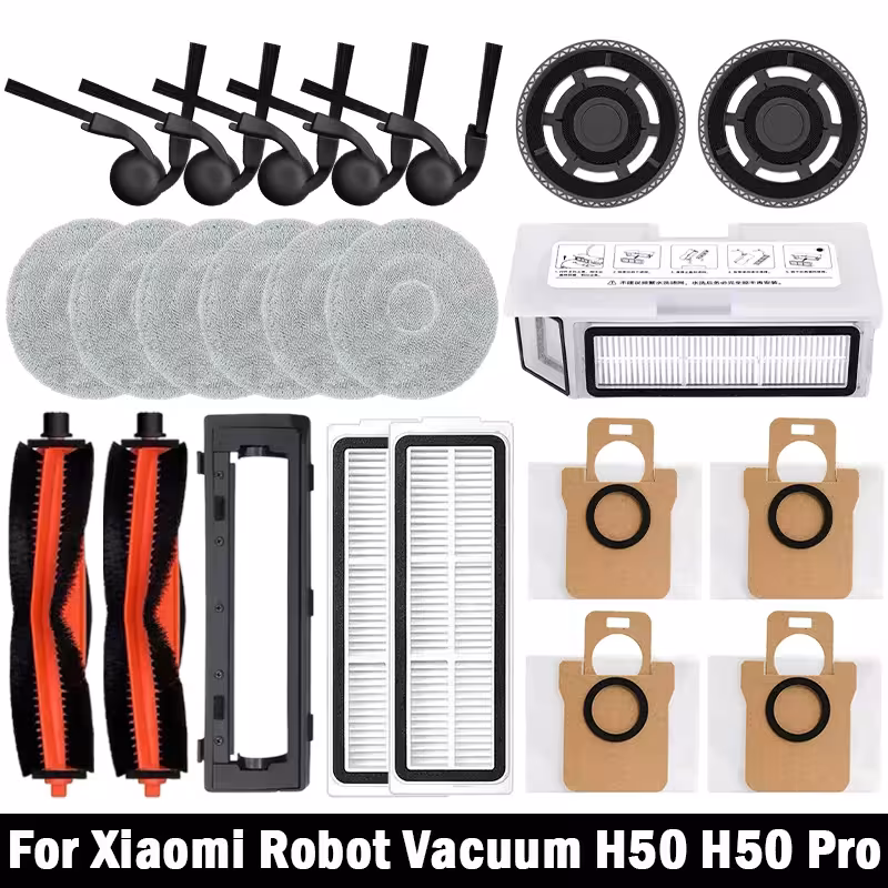 Accessories for Xiaomi Robot Vacuum H50/H50 Pro: cloth, dust bag, brush, HEPA filter