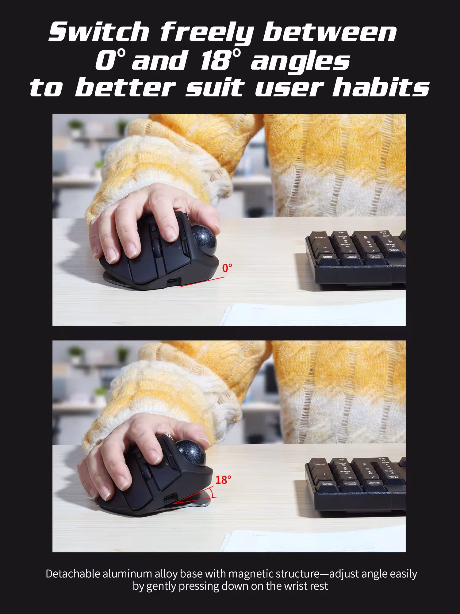 belaidė ergonomiška trackball pelė