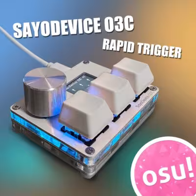 SayoDevice Rapid Trigger Magnetic Switches RGB Music Game Keyboard Volume Knob For O3C DJMAX SDVX Geometry Dash Office Keyboard 1