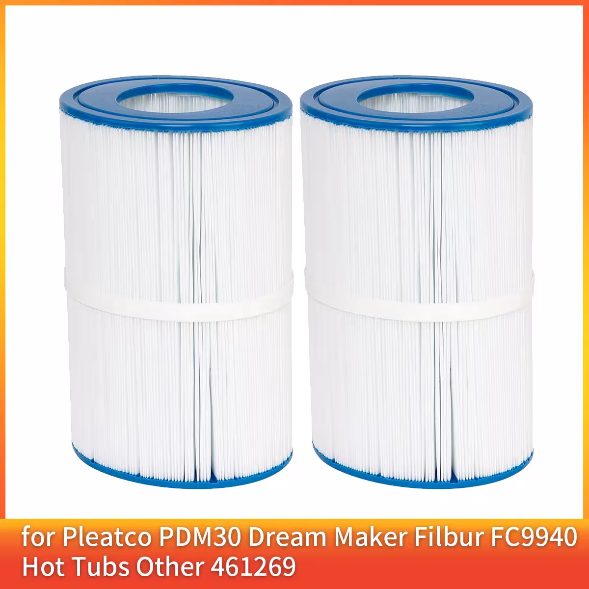 SPA water filter PDM30, oval, 2 pcs, replaces Pleatco PDM30, Filbur FC9940, 461269