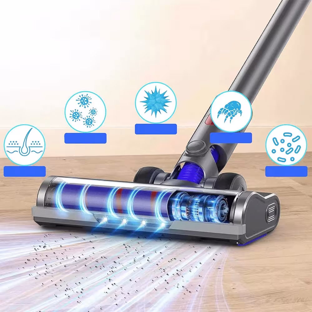 Dulkių siurblio antgalis su 4 LED lemputėmis, 2 šepečiais, tinka Dyson V7 V8 V10 V11 V15