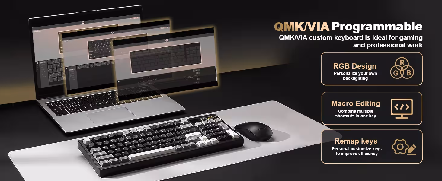 Mechanical gaming keyboard with LCD screen