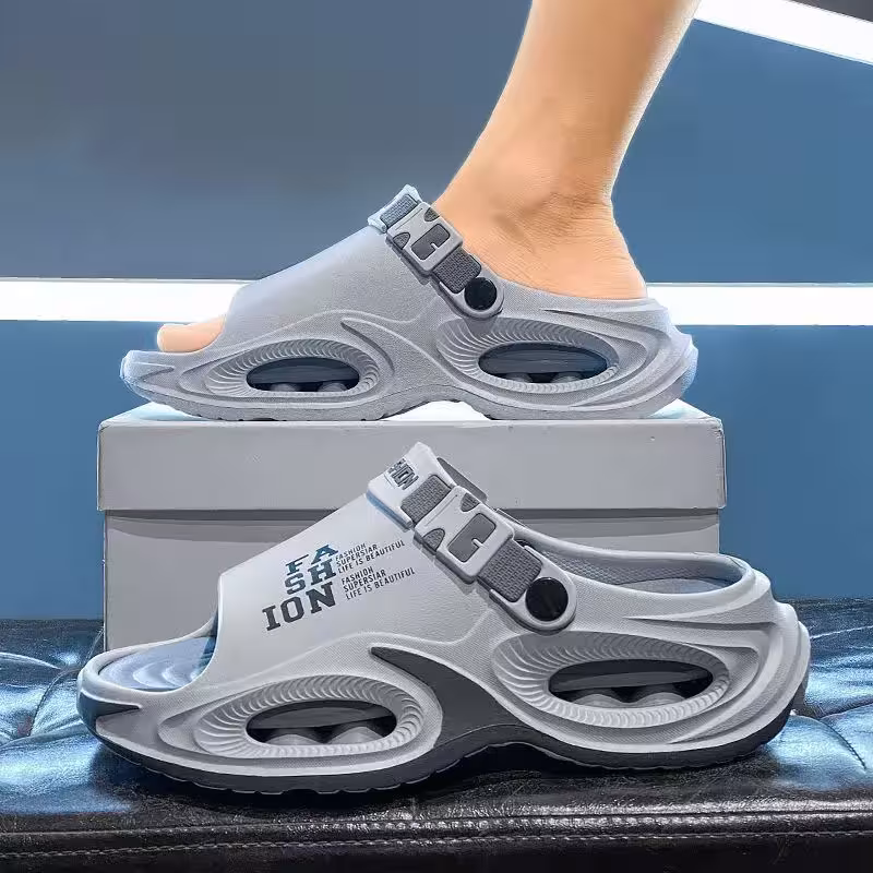Men's sandals with thick soles.