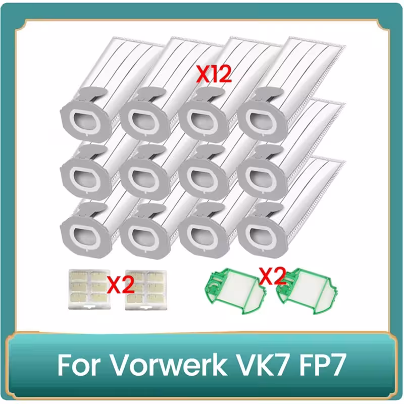 Bolsas para aspiradora con filtros y neutralizadores de olores para aspiradoras Vorwerk Kobold VK7, VK7s, FP7, FP7S.