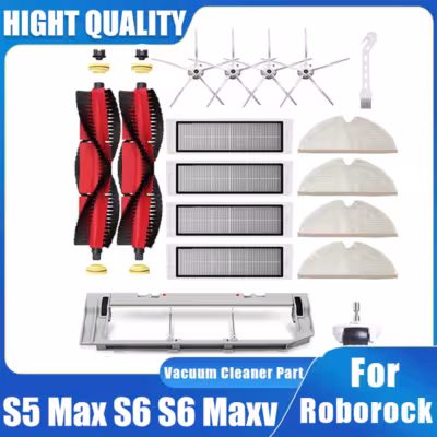 For Xiaomi Roborock S5 Max S6 S6 Maxv Vacuum Cleaner Replacement Kit Roller Brush HEPA Filter Mop Cloth Spare Parts 1