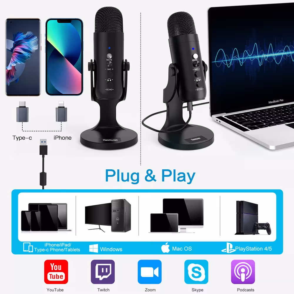 USB kondensatorinis mikrofonas