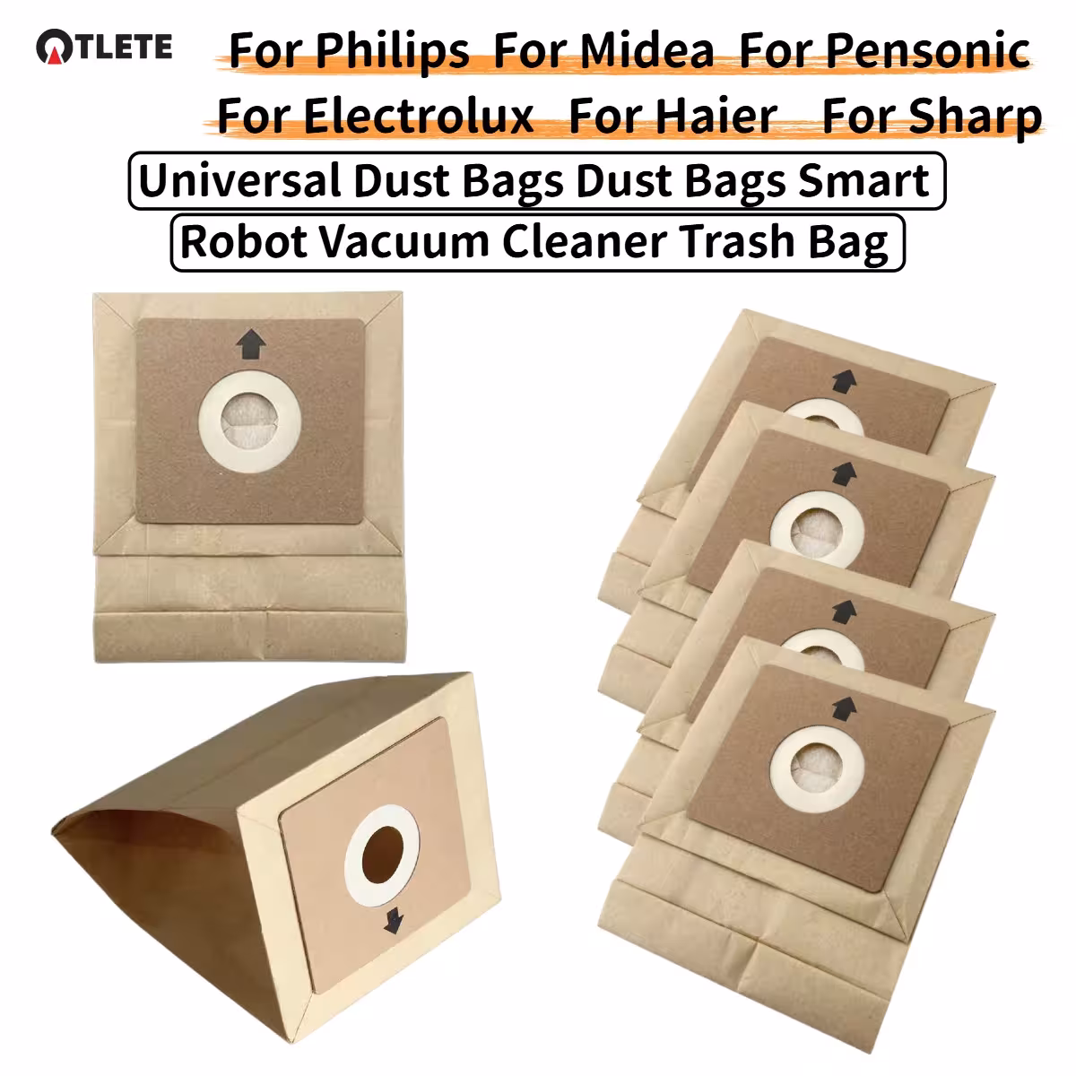 Bolsas de aspiradora universales para modelos Philips Electrolux Midea Haier Sharp, de un solo uso