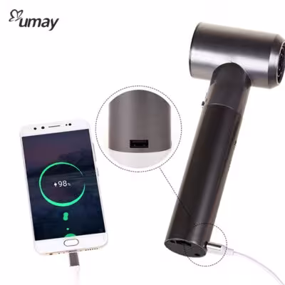 Portable Cordless Hair Dryer with USB Port Intelligent Charging Blower Easy to Carry Air Duct and Battery Detachable 1