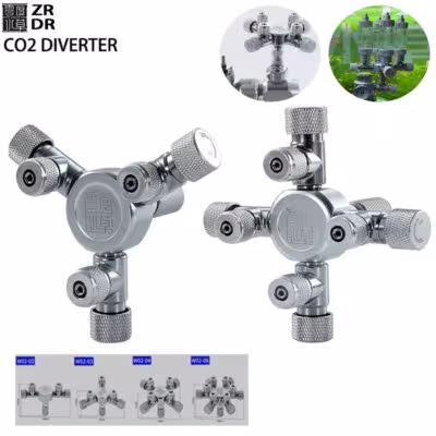 ZRDR Fish Tank Multi-Channel CO2 Splitter Distributor Metal Aquarium CO2 Regulator Generator Accessories CO2 Splitter 2-6 Channe 1
