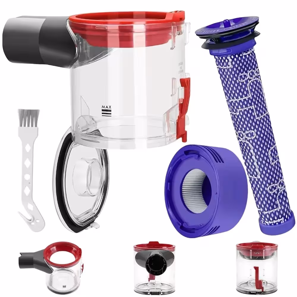 Kit de depósito y filtros para aspiradoras Dyson V7 V8 con cepillo de limpieza
