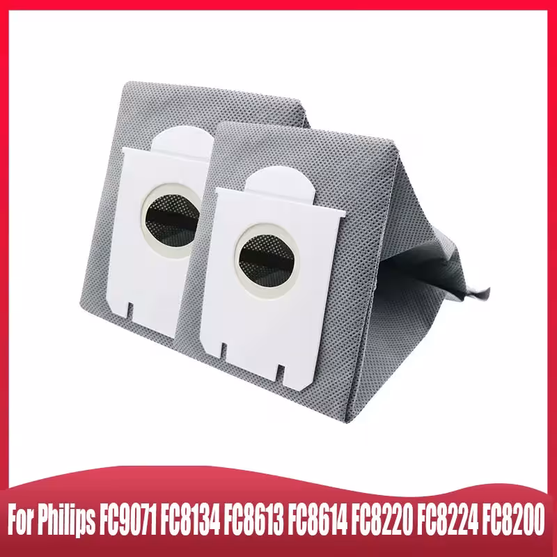 Vacuum cleaner bags for Philips FC9071 FC8134 FC8613 FC8220 FC8200, washable S-BAG type