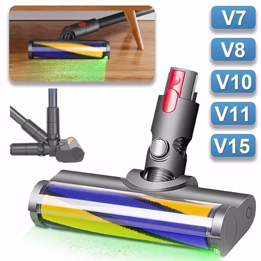 Cepillo LED de cerdas suaves, compatible con Dyson V8 V10 V11 V15, cepillo de repuesto para alfombras y suelos