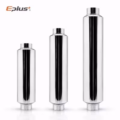 EPLUS Universal Stainless Steel Straight‑Through Car Exhaust Systems Resonator Muffler Middle Pipe Silver O.D 51/57/63/70/76MM 1