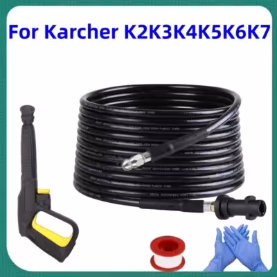 High Pressure Sewer Cleaning Hose Pipeline Cleaning Kit, High-Pressure Water Gun Rotating Nozzle, For Karcher K2K3K4K5K6K7 1