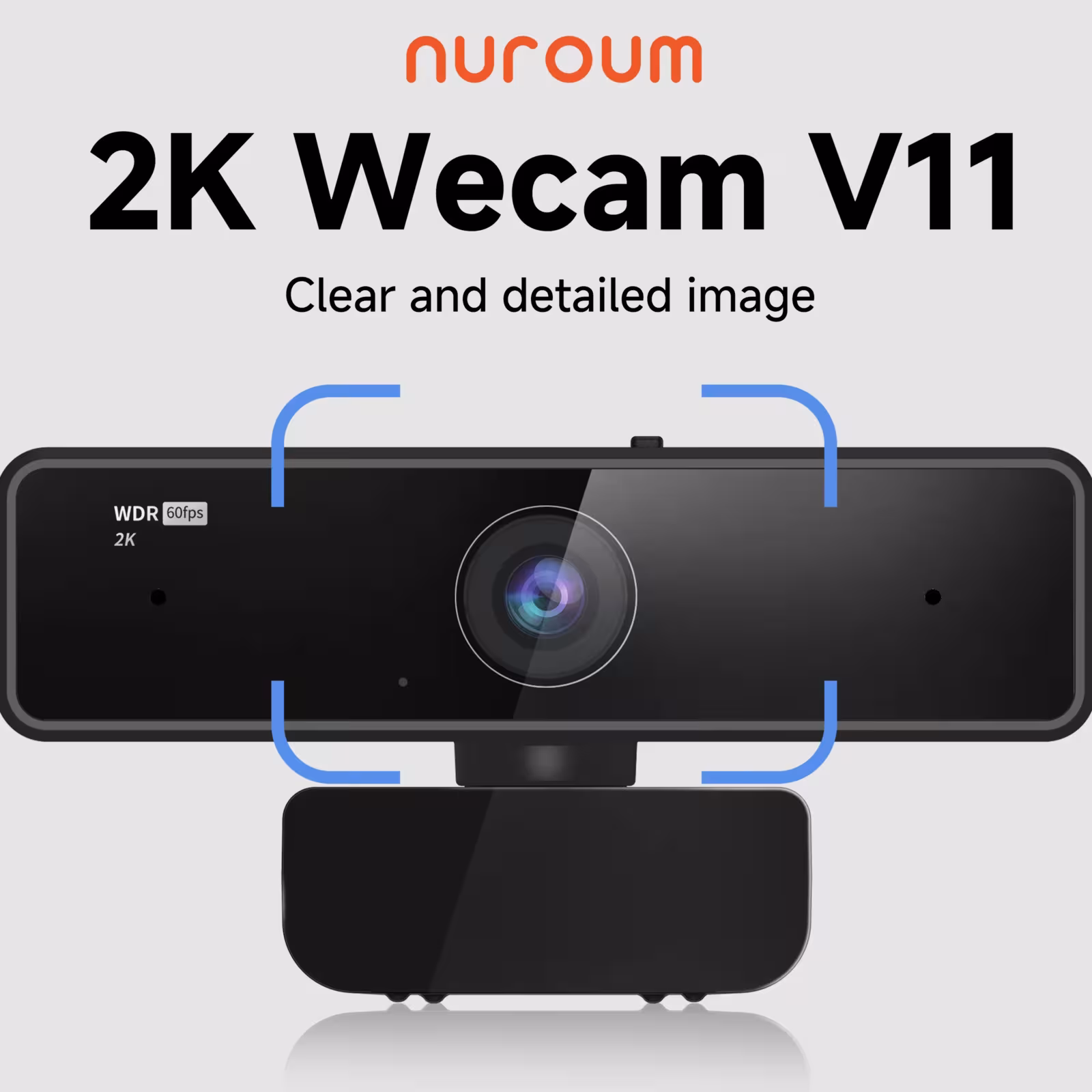 Webcam NUROUM V11 2K con due microfoni, 1080P 60fps, 1440P 30fps, USB, per PC/laptop