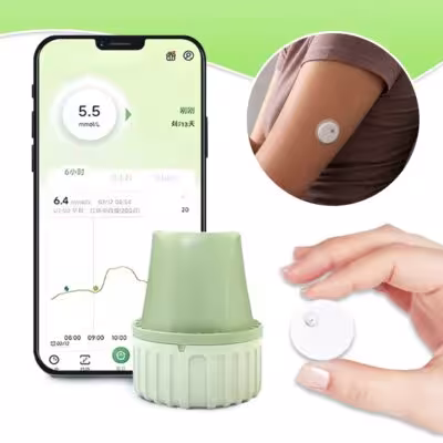 15Day Continuous Blood Glucose Sensor Dynamic Glucose Monitoring CGMS Bluetooth ScanFree Blood Sugar Monitor for Diabetes 1