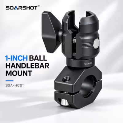 SOARSHOT 1 Inch Ball Handlebar Clamp Mount Single Socket Arm for Motorcycle Bike Phone Holder Camera GPS 22-32mm Round Bar 1