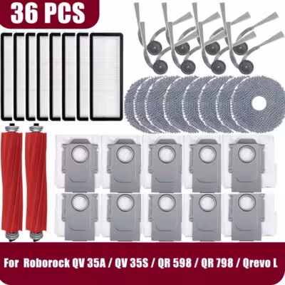 Roborock Qrevo L /QV 35A / QV 35S / QR 598 / QR 798  Parts Accessories Main Side Brush Filter Mop Dust Bag 1