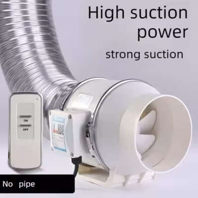 4/5/6 Inch Remote Control Exhaust Fan Silent Inline Pipe Duct Fan Extractor Air Ventilation Blower Kitchen Toilet Wall Booster 1