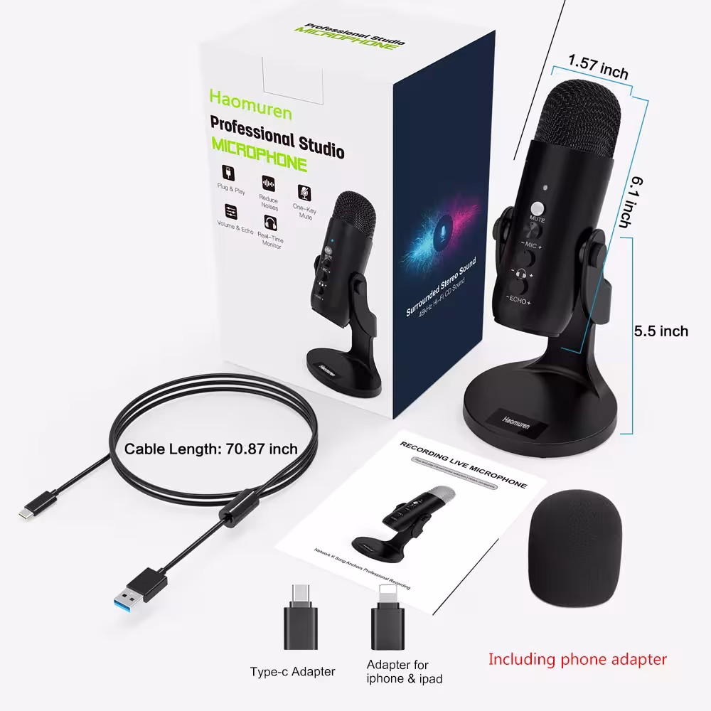 USB kondensatorinis mikrofonas
