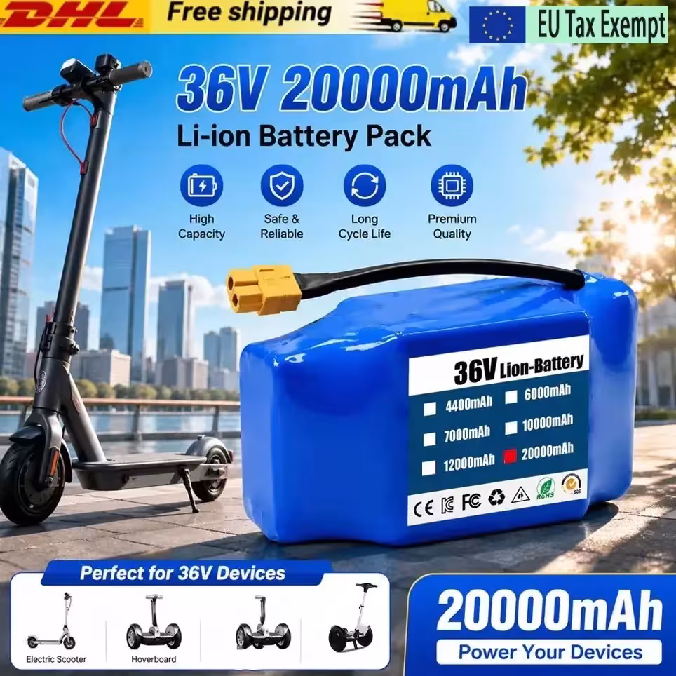 Original 36V 20.0Ah Lithium Battery 10S2P 18650 for Electric Self-Balancing Scooter Hoverboard