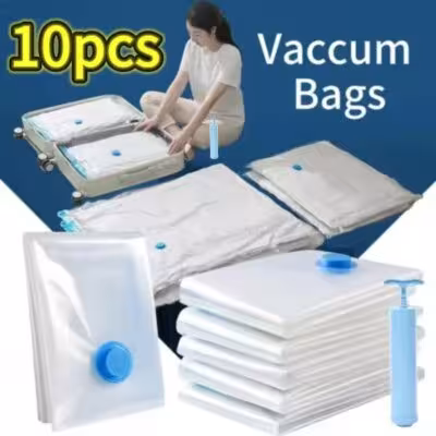 1-10pcs Thickened Vacuum Compression Bag,Transparent Quilt Vacuum Bags, Storage Bags, Household Clothing Storage and Sorting Bag 1