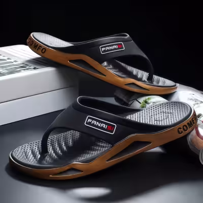Men's New Spring and Summer Casual Color-Blocking Versatile Eva Comfortable Flip-Flops for Indoor Home Bathroom Outdoor Daily Use 1