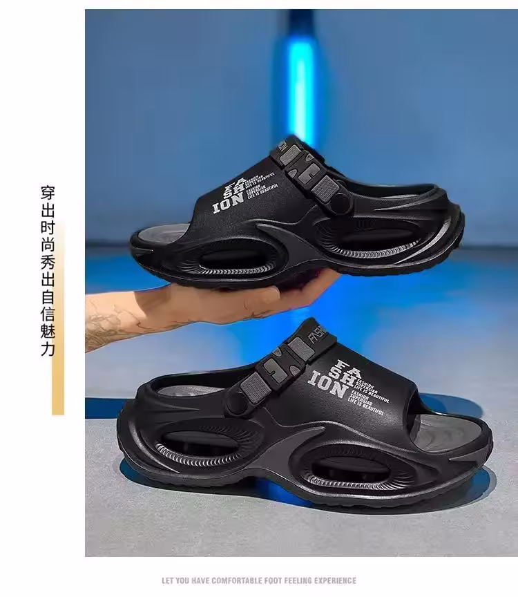 Men's sandals with thick soles.