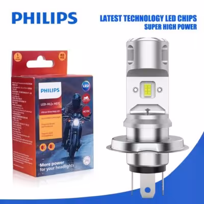Philips Ultinon Essential Moto HS1 H4 Led Headlight High and Low Beam H4 Motorcycle Lamp Led Bulbs 11636UEMX1 PX43t 6500K 12V 1