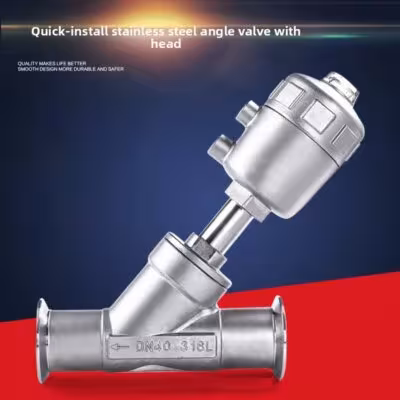 1/2" 3/4" 1 inch 304 Stainless Steel Pneumatic Quick-install Angle Seat Valve 16bar Angle Seat Valve PTFE Sealing valve 1