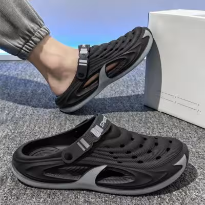 Men's Outdoor Slippers EVA Non-Slip Closed-toe Thick Soft Platform Slide Fashion Comfortable Sandals For Men Summer Home Shoes 1