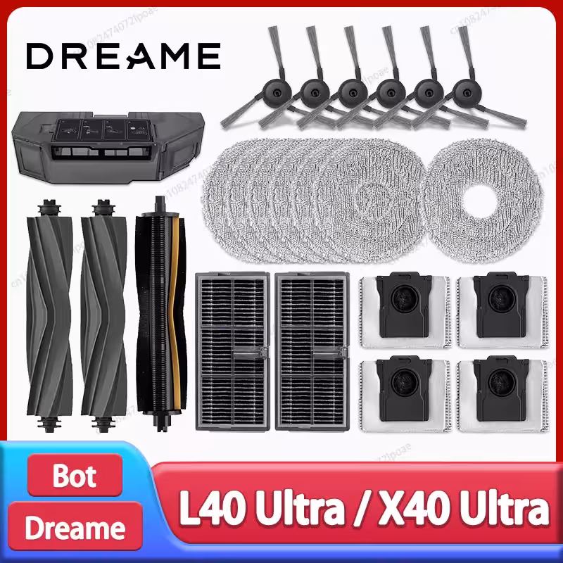 Piezas de repuesto para aspiradora Dreame L40 Ultra / X40 Ultra: cepillos, filtros, trapos, bolsa