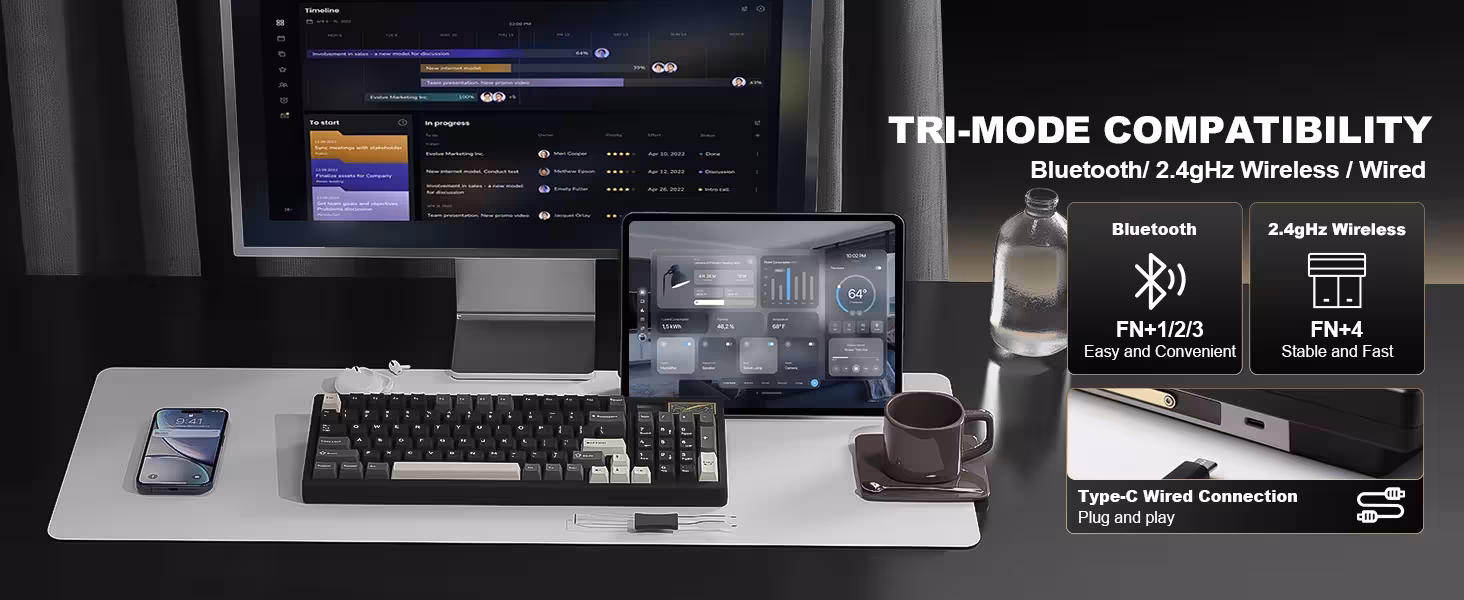 Mechanical gaming keyboard with LCD screen
