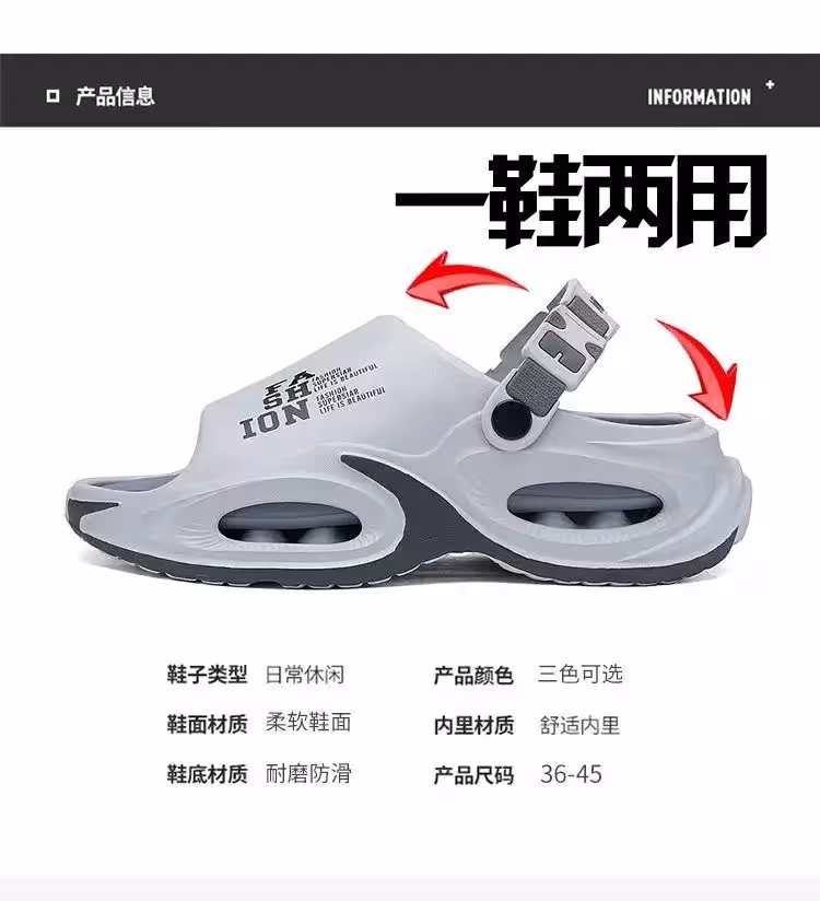 Men's sandals with thick soles.
