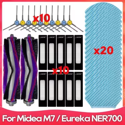 Fit For ( Midea M7, M7 Pro, M7 Max, Eureka NER700, Fakir RS 770, Hisense RVCL144AB, Samsung VR7700 ) Brush Filter Mop Part Kit 1