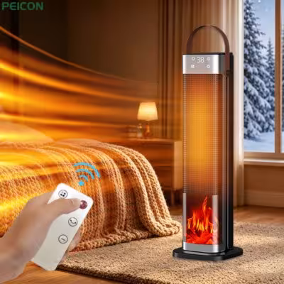Electric Heater 2000W Heating Fans Portable PTC Fan Heater Electric Space Heater Household Hot Air Blower Electric Warmer with Remote Control 1