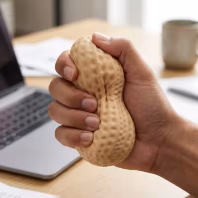 Sensory squishy Peanut, soft anti-stress squeeze toy, realistic pistachio-shaped squishy 1