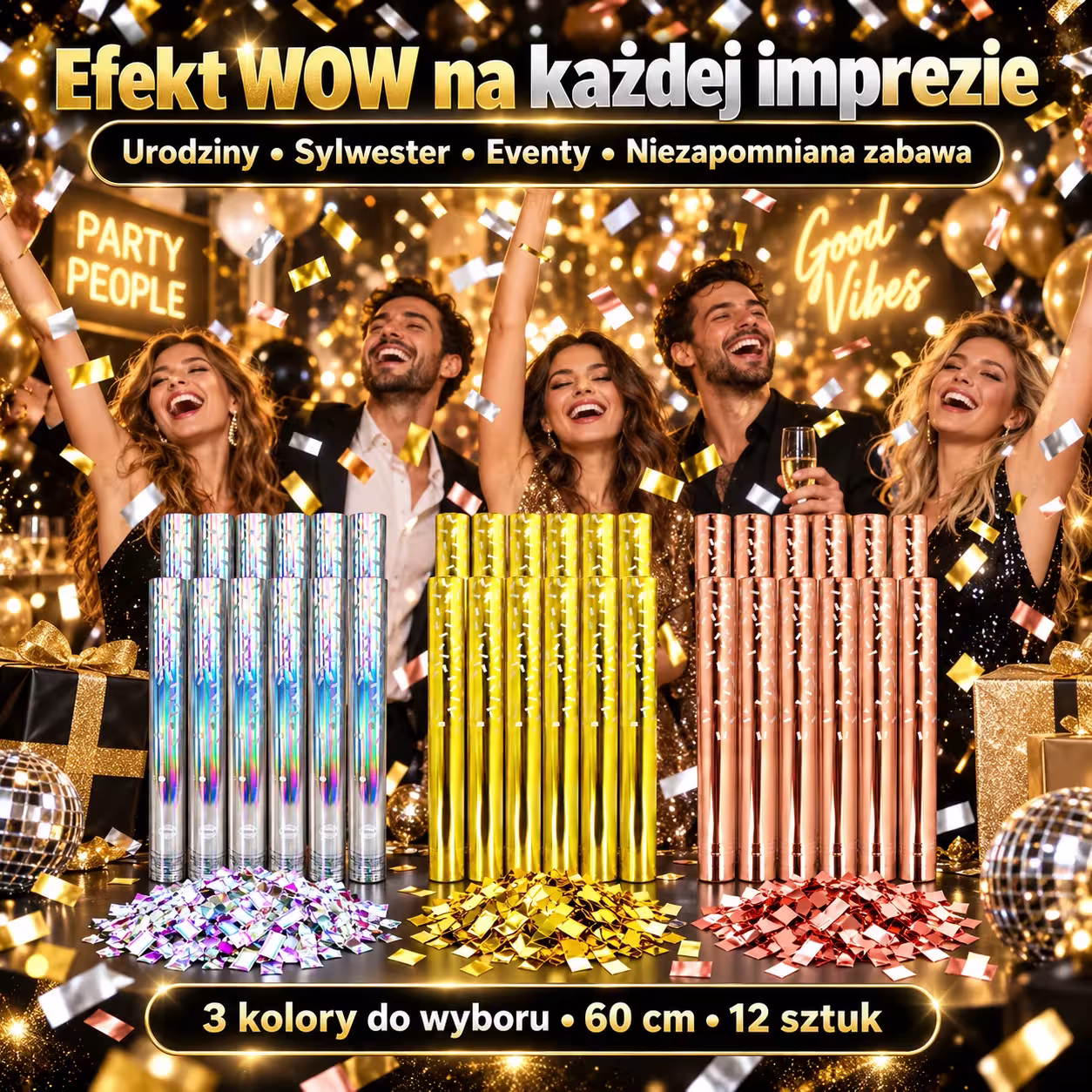 konfeti vamzdeliai šventei