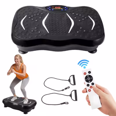 Vibration Plate Exercise Machine, 99 Speed Levels, 5 Auto Modes, Touch Screen LED Display, Bluetooth Music, Resistance Bands, Home Workout 1