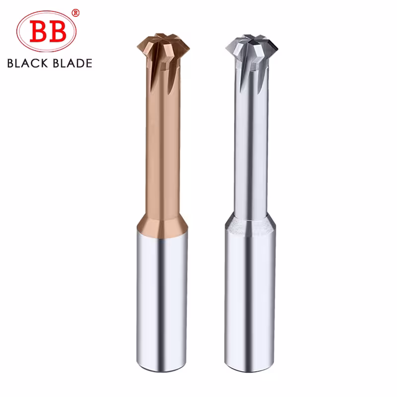 CNC deburring cutter for internal chamfer removal, 90/60 degrees, carbide