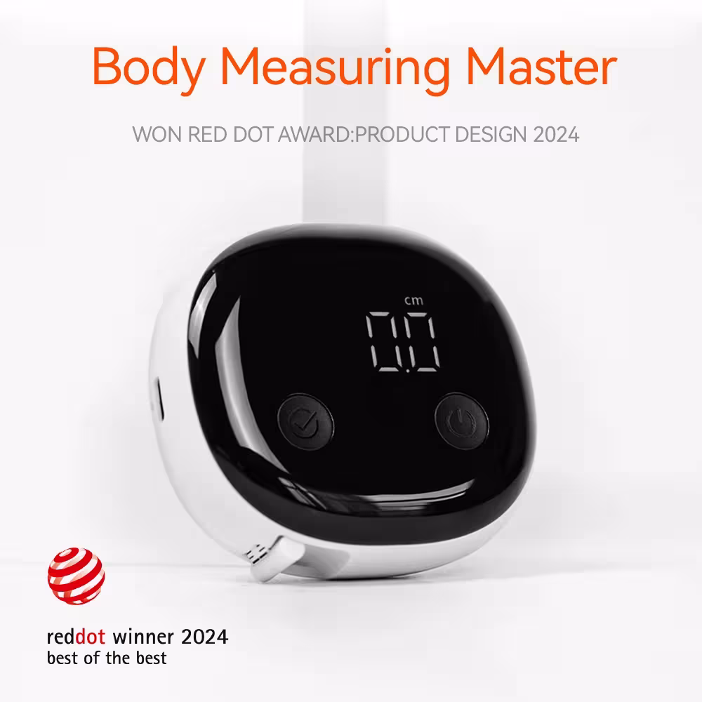 Smart body measurement tape with app, cm/inch scale, LED