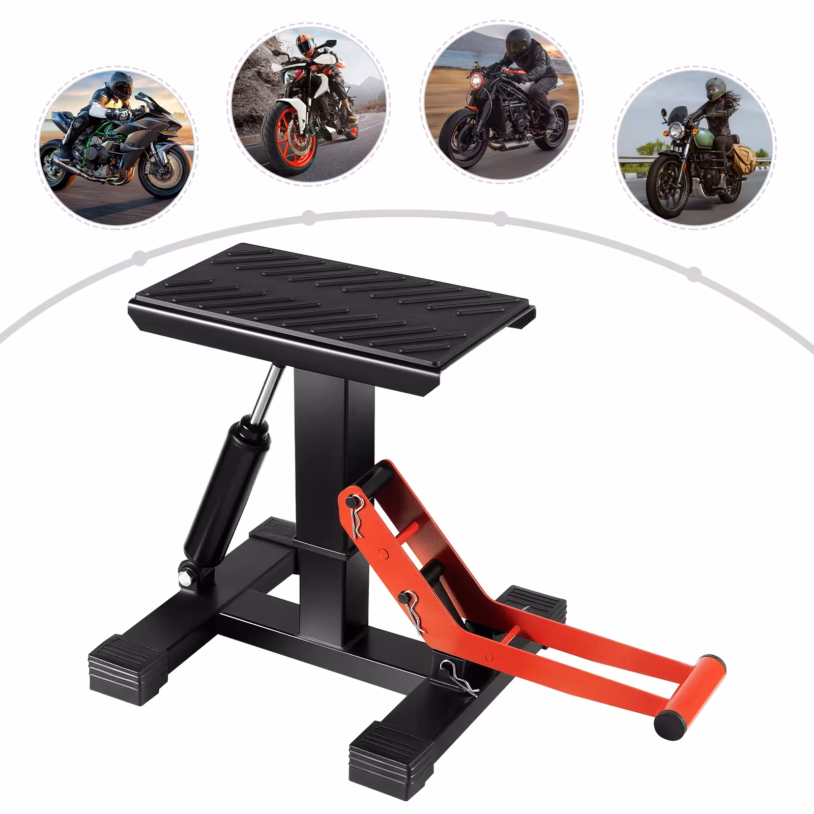 Supporto universale per sollevamento moto, portata 150 kg, supporto per riparazione e parcheggio