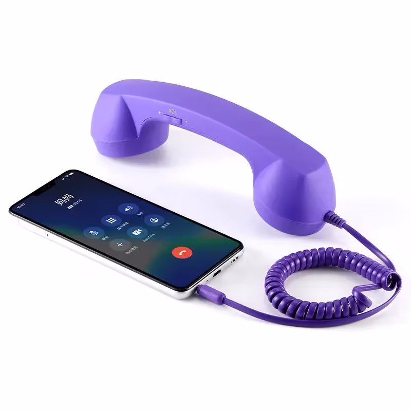 Retro stiliaus telefono ragelis 3.5mm su laidu telefonui, planšetei ir kompiuteriui