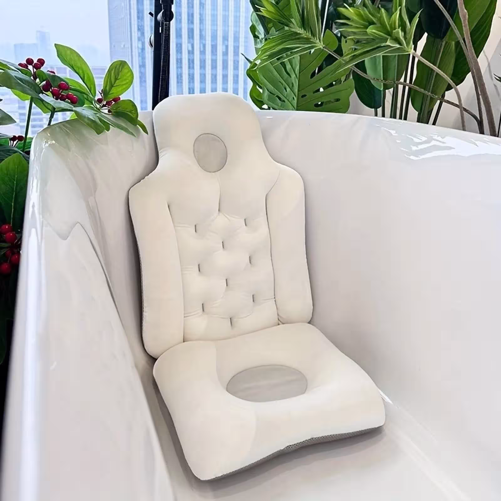 Almohada de baño para adultos, para todo el cuerpo, cuello y espalda, antideslizante, 90x40 cm