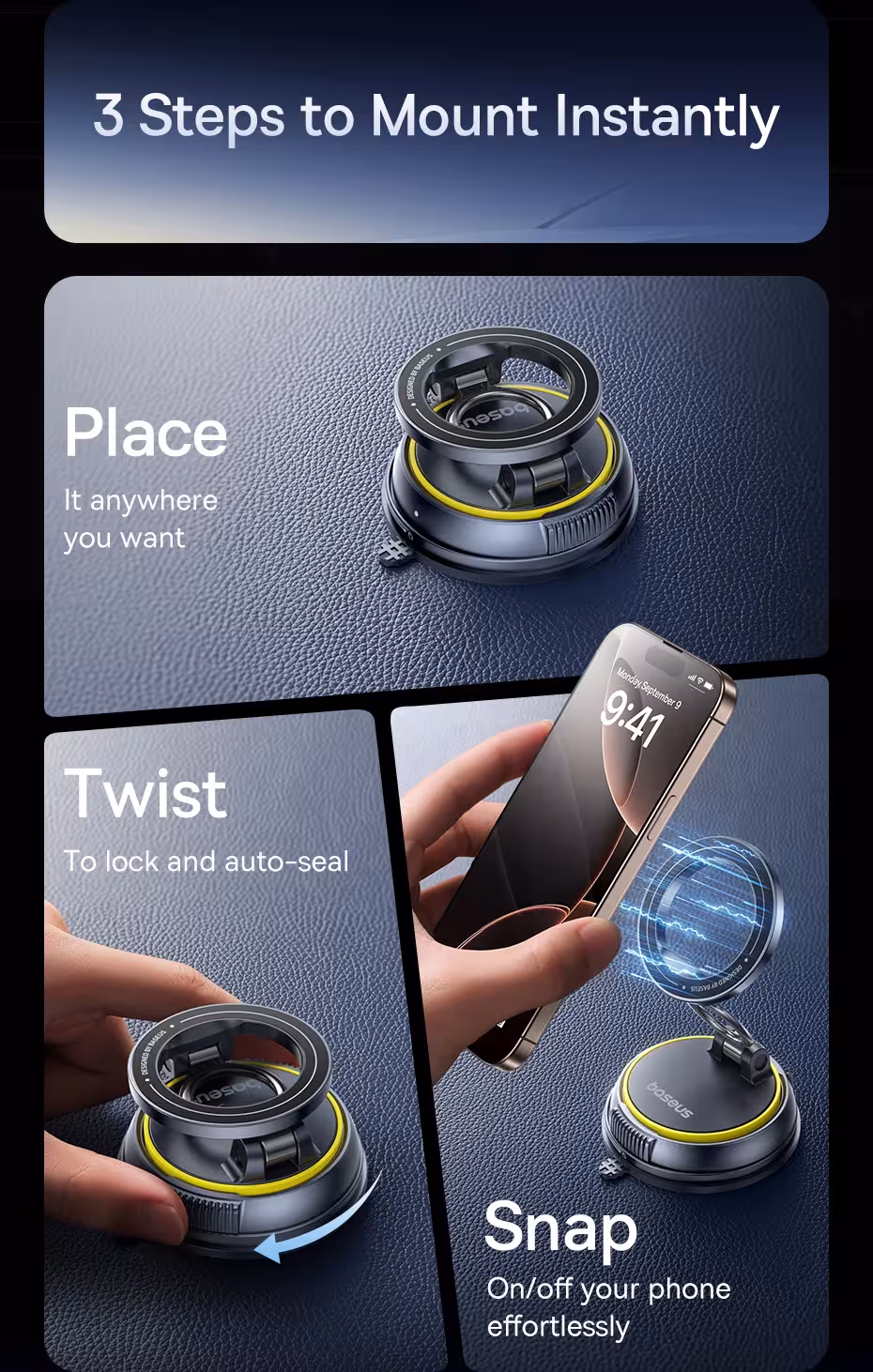supporto magnetico per telefono per auto