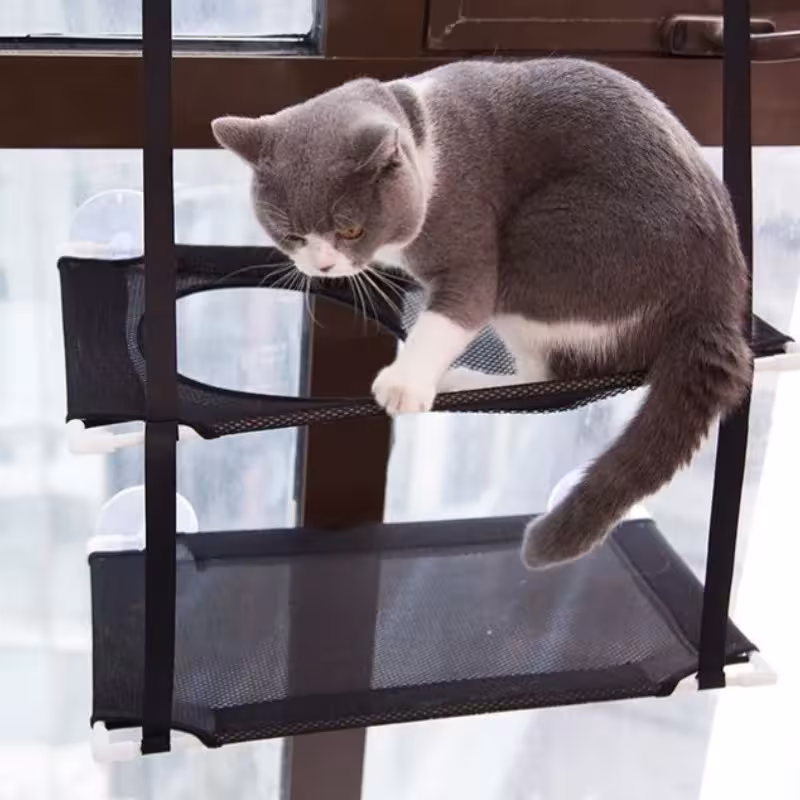 Cama para gatos en la ventana